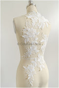 romantischer Wildblumen Spitzen Aufnäher / Wildblumen Applikation / Hochzeitskleid Spitzenapplikation / Braut Wildblumen Applikationen// A22-282