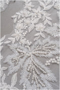 romantischer Blumen-Spitzenaufnäher / Baumwollblumen Applikation / Hochzeitskleid Spitzenapplikation / Brautblumen Applikation// A22-259