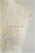romantischer Blumen-Spitzenaufnäher / Baumwollblumen Applikation / Hochzeitskleid Spitzenapplikation / Brautblumen Applikation// A22-259