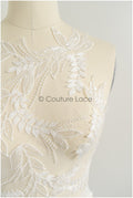 romantischer Blumen-Spitzenaufnäher / Baumwollblumen Applikation / Hochzeitskleid Spitzenapplikation / Brautblumen Applikation// A22-261