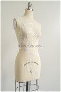 romantischer Blumen-Spitzenaufnäher/ Baumwollblumen Applikation/ Hochzeitskleid Spitzenapplikation/ Brautblumen Applikation// A22-262