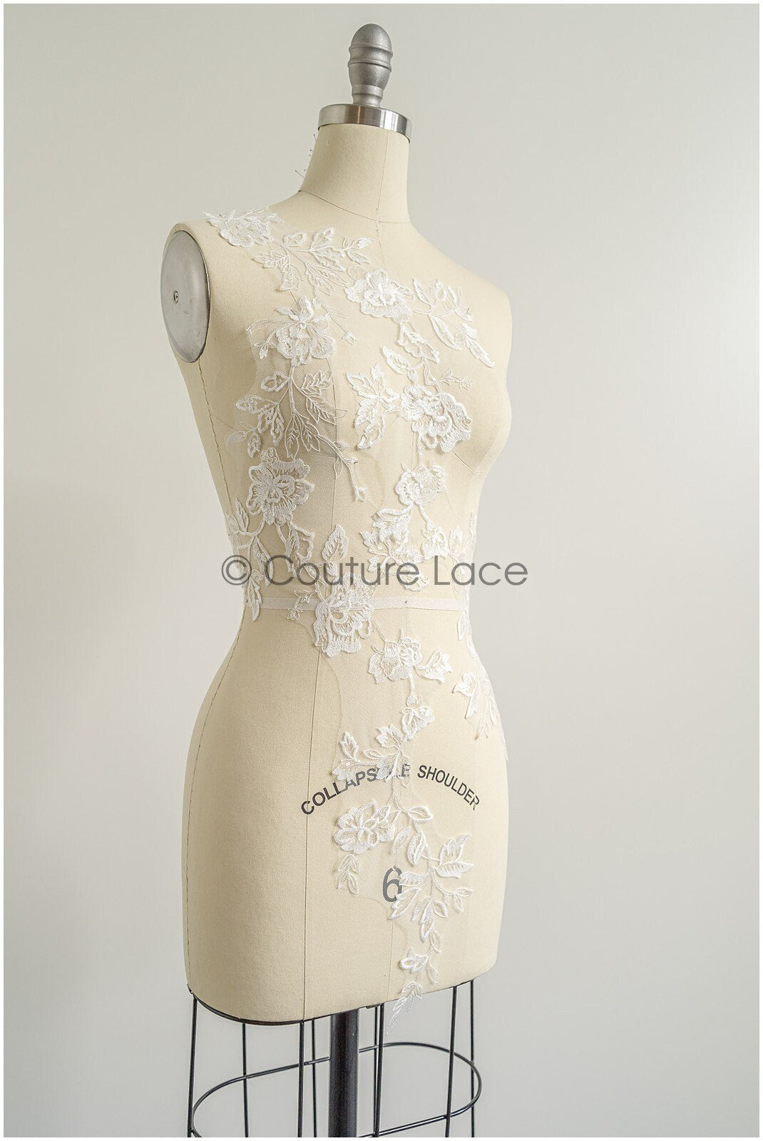 romantischer Blumen-Spitzenaufnäher/ Baumwollblumen Applikation/ Hochzeitskleid Spitzenapplikation/ Brautblumen Applikation// A22-262