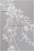 romantischer Blumen-Spitzenaufnäher / Baumwollblumen Applikation / Hochzeitskleid Spitzenapplikation / Brautblumen Applikation// A22-264