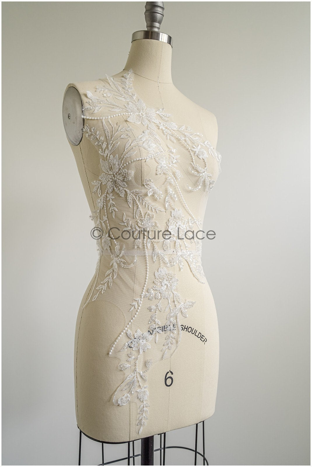 romantischer Blumen-Spitzenaufnäher / Baumwollblumen Applikation / Hochzeitskleid Spitzenapplikation / Brautblumen Applikation// A22-264