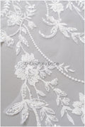 romantischer Blumen-Spitzenaufnäher / Baumwollblumen Applikation / Hochzeitskleid Spitzenapplikation / Brautblumen Applikation// A22-264