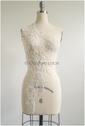 romantischer Blumen-Spitzenaufnäher / Baumwollblumen Applikation / Hochzeitskleid Spitzenapplikation / Brautblumen Applikation// A22-264