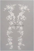 romantischer Blumen-Spitzenaufnäher / Baumwollblumen Applikation / Hochzeitskleid Spitzenapplikation / Brautblumen Applikation// A22-258