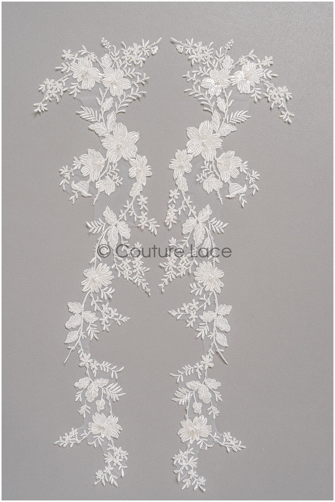 romantischer Blumen-Spitzenaufnäher / Baumwollblumen Applikation / Hochzeitskleid Spitzenapplikation / Brautblumen Applikation// A22-258