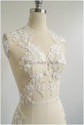 romantischer Blumen-Spitzenaufnäher / Baumwollblumen Applikation / Hochzeitskleid Spitzenapplikation / Brautblumen Applikation// A22-258