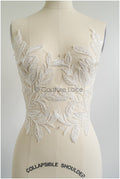romantischer Blumen-Spitzenaufnäher / Baumwollblumen Applikation / Hochzeitskleid Spitzenapplikation / Brautblumen Applikation// A22-256