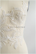 romantischer Blumen-Spitzenaufnäher / Baumwollblumen Applikation / Hochzeitskleid Spitzenapplikation / Brautblumen Applikation// A22-256