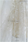 Romantischer Braut Spitzenstoff Off-White/ floraler Couture Spitzenstoff/ Braut bestickte Spitze// L22-010
