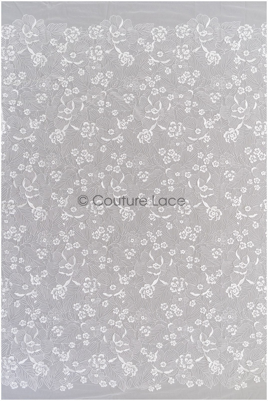 Romantischer Braut Spitzenstoff Off-White/ floraler Couture Spitzenstoff/ Braut bestickte Spitze// L22-010