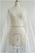 Romantischer Braut Spitzenstoff Off-White/ Boho Couture Spitzenstoff/ Braut Spitze// L22-430