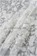 Wunderschöner floraler Spitzenstoff mit 3D Blumen/ Braut Couture Spitzenstoff mit Pailletten/ Brautspitze mit 3D Blumen// L22-441