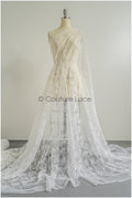 Perlen Braut Spitze Off-White/ Perlen Spitzenstoff/ Perlen Btrautspitze Stoff/ Couture Spitze// L22-446