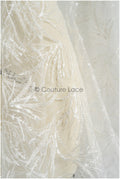 Perlen Braut Spitze Off-White/ Perlen Spitzenstoff/ Perlen Btrautspitze Stoff/ Couture Spitze// L22-446