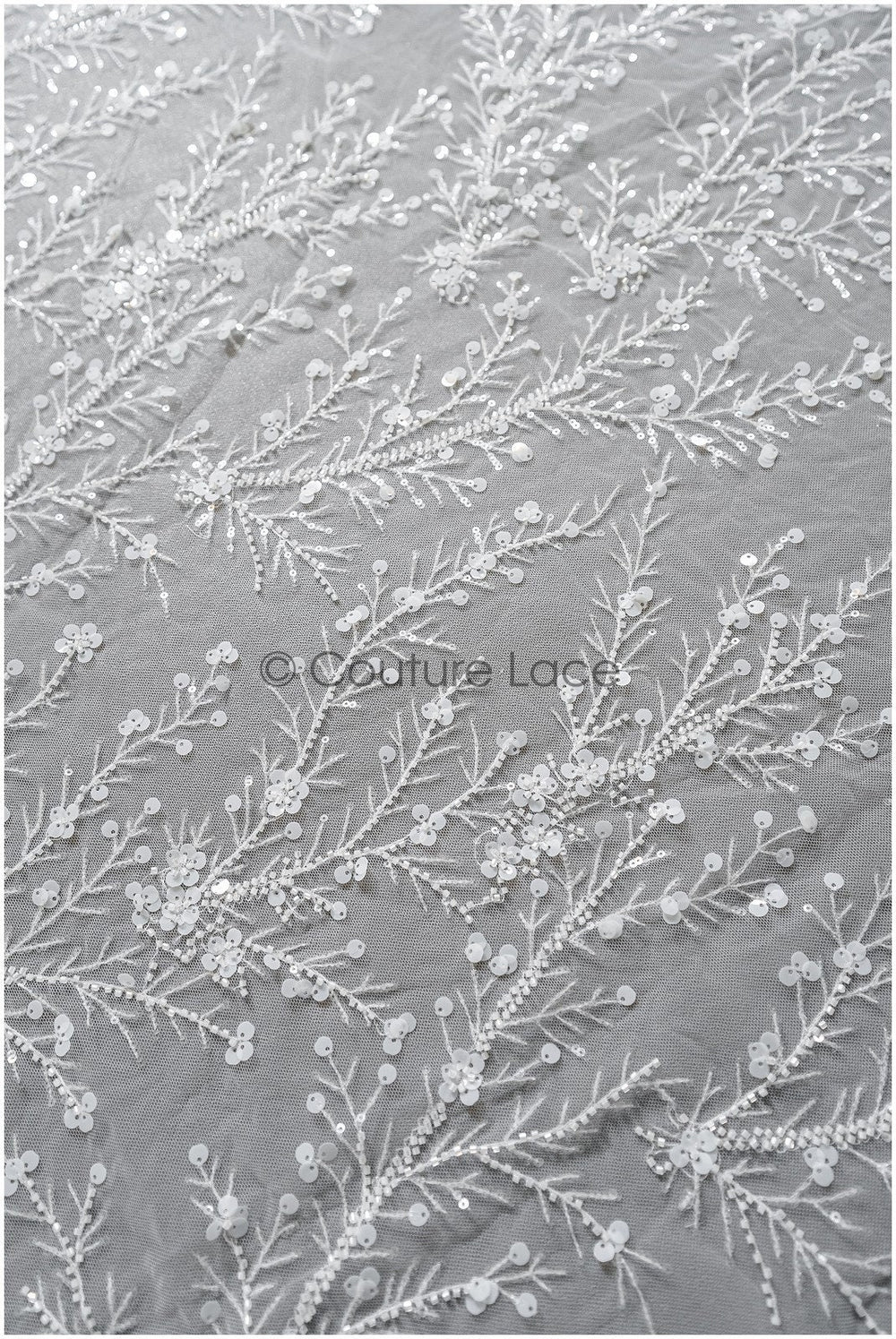 Perlen Spitzenstoff Off-White/ Couture Spitzenstoff/ Brautspitze/ Perlenspitze// L22-449