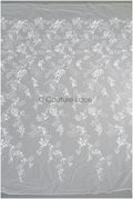 Floral pearl lace fabric off-white/ Couture lace fabric with pearls &amp; sequins/ Bridal lace with flowers// L22-450