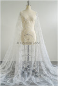 Floral pearl lace fabric off-white/ Couture lace fabric with pearls &amp; sequins/ Bridal lace with flowers// L22-450