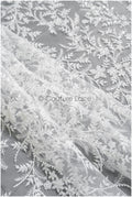 Perlen Spitze Stoff Off-White/ Perlen Brautkleid Spitze/ Couture Spitzenstoff/ Perlen Spitze// L22-453