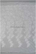 Perlen Spitzenstoff Off-White/ Couture Spitzenstoff mit Perlen & Pailletten/ Brautspitze mit Blumen// L22-454