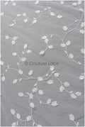 Maiglöckchen Spitzenstoff mit Pailletten/ Couture Spitzenstoff Off-White/ zarte florale Spitze// L22-456