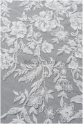 Floral lace fabric with pearls &amp; sequins/ Bridal lace off-white/ Bridal lace with pearl flowers// L22-457