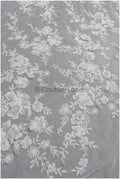 Wunderschöner 3D Blumen Spitzenstoff/ Braut Couture Spitzenstoff/ Spitzenstoff mit Perlen/ Brautspitze mit Ästen & Blättern// L22-460