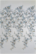 Wunderschöner blau gelber Spitzenstoff mit Blumen, Couture Spitzenstoff mit Perlen und Pailletten, blau goldfarbener Spitzenstoff// L22-483