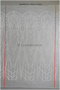 Wunderschöner perlenbesetzter Spitzenstoff mit kleinen Blättern/ Couture Spitzenstoff mit Perlen & Pailletten/ Brautspitze mit Zweigen// L22-482