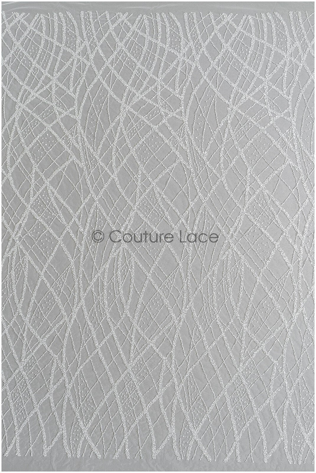 Schwerer Spitzenstoff mit Linien/ Couture Spitzenstoff mit Perlen & Pailletten/ Couture Spitzenstoff Off-White// L22-480