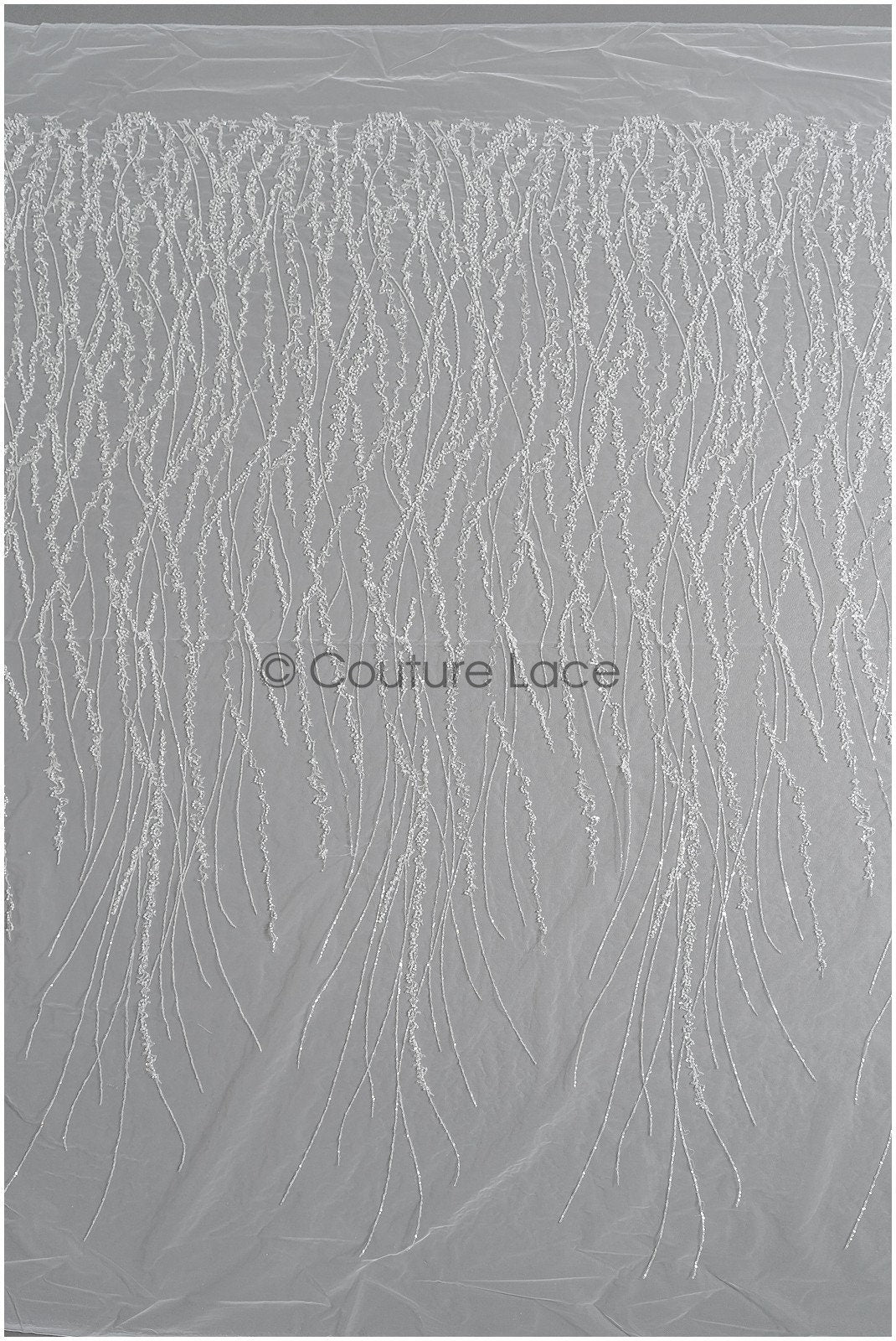 Beautiful pearl lace fabric with lines/ Couture lace fabric with pearls &amp; sequins/ Bridal lace off-white// L22-467