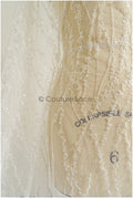 Beautiful pearl lace fabric with lines/ Couture lace fabric with pearls &amp; sequins/ Bridal lace off-white// L22-467