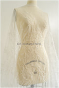 Perlen Spitzenstoff Off-White/ Couture Spitzenstoff mit Perlen & Pailletten/ Braut florale Spitze// L22-468