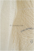 Heavy lace fabric with lines/ Couture lace fabric with beads &amp; sequins/ Couture lace fabric off-white// L22-472