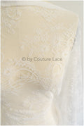 French floral lace/ bridal raschel lace/ French veil lace/ bridal chanitilly lace/ Edwardian lace fabric// L22-519