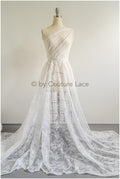 French floral lace/ bridal raschel lace/ French veil lace/ bridal chanitilly lace/ Edwardian lace fabric// L22-519