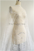 French floral lace/ bridal raschel lace/ French veil lace/ bridal chanitilly lace/ Edwardian lace fabric// L22-519