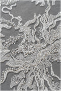 Heavy lace fabric with lines/ Couture lace fabric with beads &amp; sequins/ Couture lace fabric/ Bridal lace// L22-491