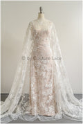 Romantischer Braut Spitzenstoff mit Blumenmuster/ florale Couture Spitze/ bestickte Braut Spitze// L22-498