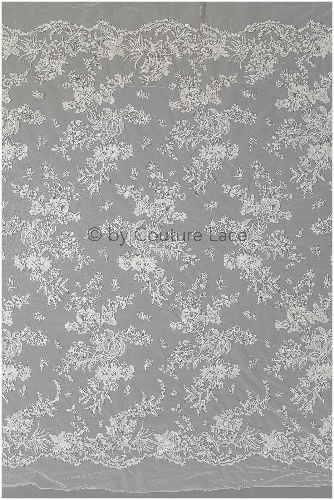 Romantischer Braut Spitzenstoff mit Blumenmuster/ florale Couture Spitze/ bestickte Braut Spitze// L22-498