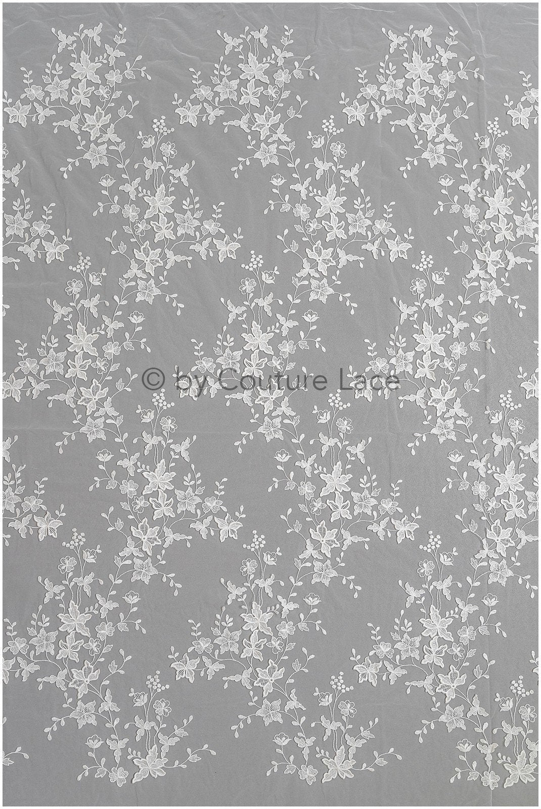 Super soft 3D lace fabric/ bridal couture lace fabric/ 3D embroidery lace/ 3D bridal lace with branches and leaves// L22-503 
