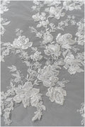 1.3yds/ 1.2m - Romantic bridal lace fabric/ floral couture lace fabric / L22-269B-REST-1.2Yds
