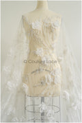 Perlen Braut Spitzenstoff Off-Whtie/ schwere Perlenspitze/ Couture Spitzenstoff/ Couture Brautspitze Stoff// L22-477