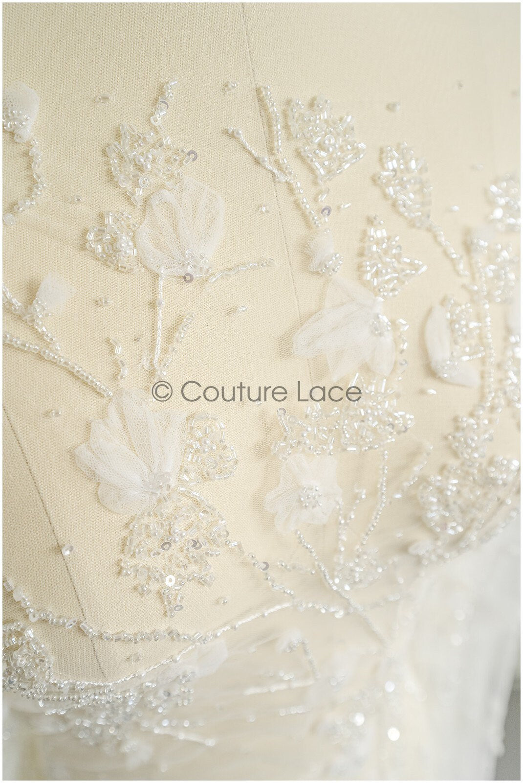 3D flower lace fabric/ pearl bridal fabric/ romantic flower lace fabric with 3D flowers/ wedding lace fabric // L22-476