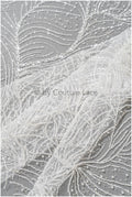 Perlen Spitzenstoff Off-White Silber/ Couture Spitzenstoff mit Perlen/ Braut Spitzenstoff/ Spitze für Brautkleid// L22-496