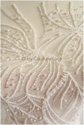 Perlen Spitzenstoff Off-White Silber/ Couture Spitzenstoff mit Perlen/ Braut Spitzenstoff/ Spitze für Brautkleid// L22-496