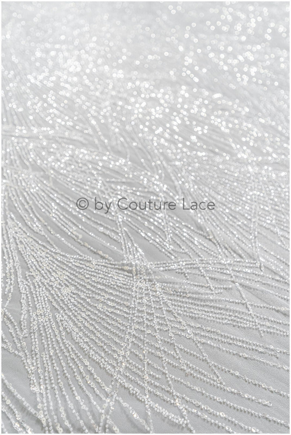 Glitter pearls lace fabric with lines/ Couture lace fabric with pearls/ Couture lace fabric/ Bridal lace// L22-142B