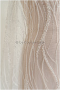 1.5yds Glitter Beaded Lace Fabric with Lines/ Couture Lace Fabric with Beads/ Couture Lace Fabric Off-White// L22-499 (Copy)